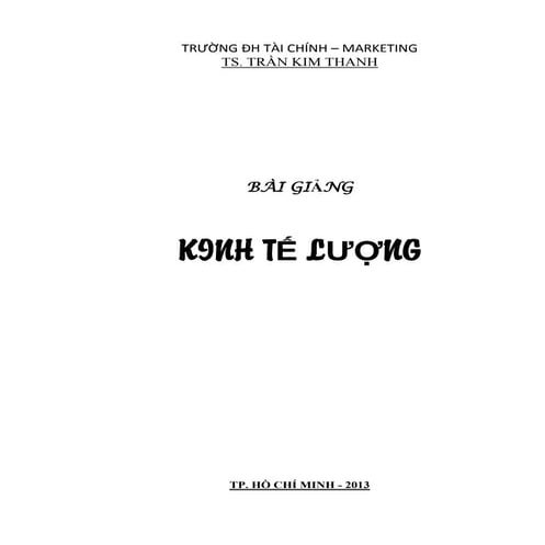 kinh tế lượng