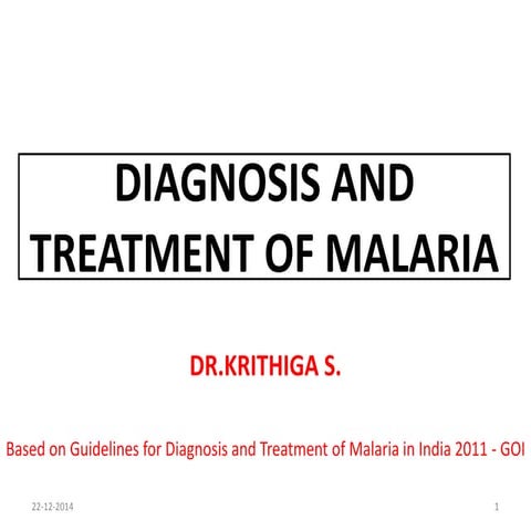 diagnosis and treatment of malaria
