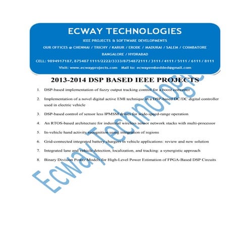 2013 2014 ieee dsp based projects