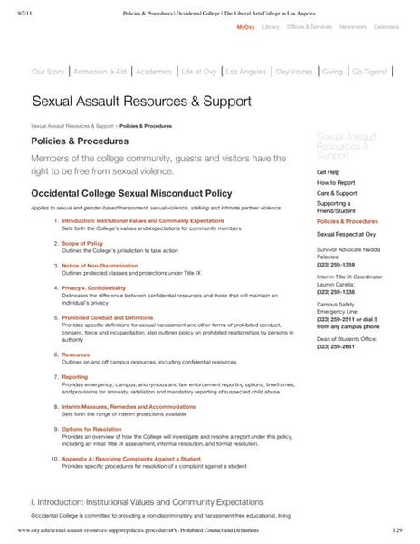 87 Point Matrix Evaluation Of Occidental College Sexual Assault Practices 87-point-matrix-evaluation-of-occidental-college-sexual-assault-practices