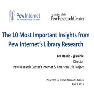 Greatest Hits from Pew Internet’s L...