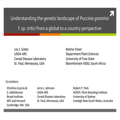 Understanding the Genetic Landscape of Puccinia graminis f.sp. tritici From a...