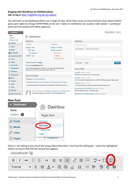 2013 December - Blogging with Wordpress for #Digidisciple