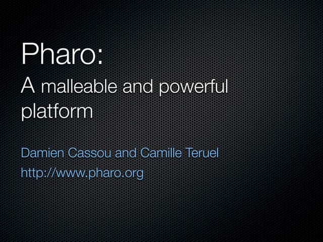 Pharo tutorial at ECOOP 2013