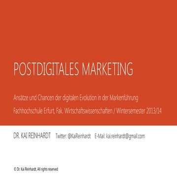 Postdigitales Marketing - Ideen, Ansätze und Chancen im Umgang  mit moderner ...