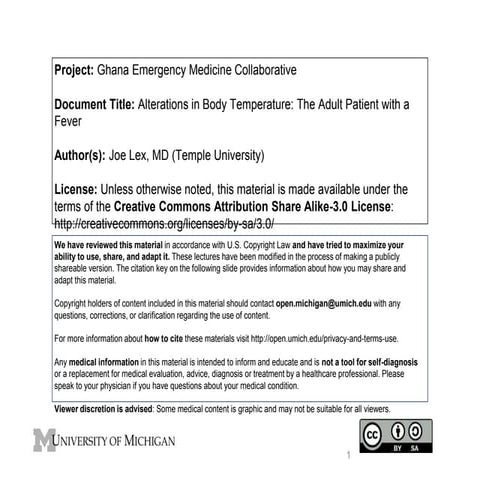 GEMC- Alterations in Body Temperature: The Adult Patient with a Fever- Reside...