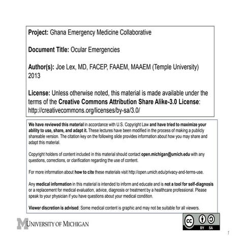 GEMC- Ocular Emgercencies- Resident Training