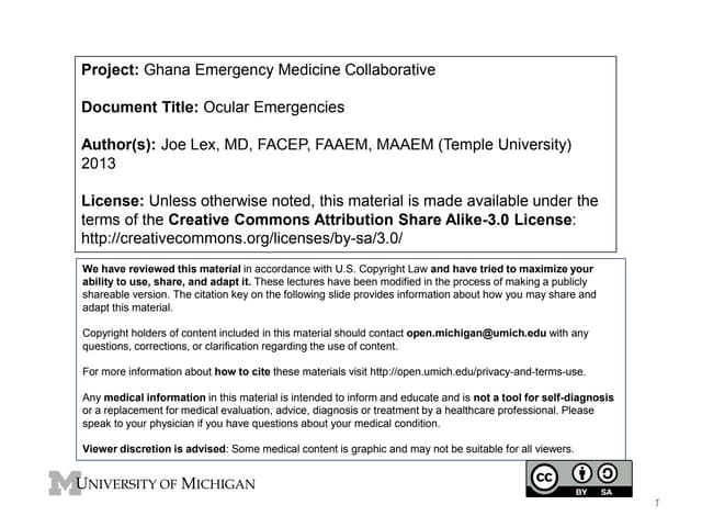 GEMC- Ocular Emgercencies- Resident Training