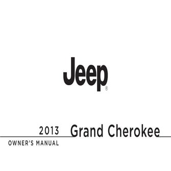 2013 Jeep Grand Cherokee Owners Manual (courtesy of The Jeep Store)