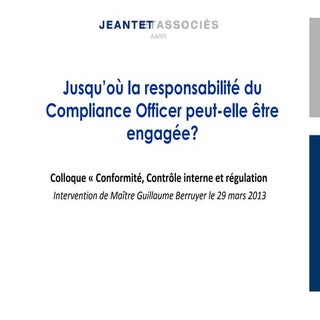 Juqu'où la responsabilité du compli...