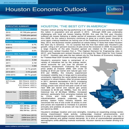 2013 Houston Economic Outlook