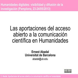 Las aportaciones del acceso abierto...