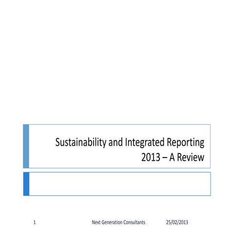 2013 - Integrated and Sustainability Reporting 