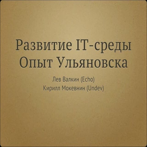 Валкин, Мокевнин — Развитие IT-среды в Ульяновске