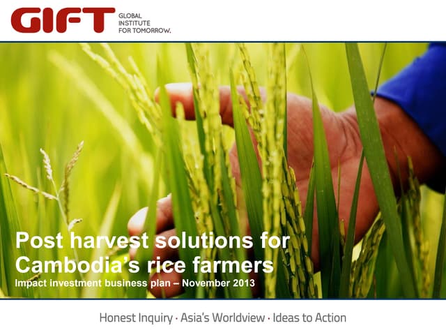 Post Harvest Solutions for Cambodia's Rice Farmers