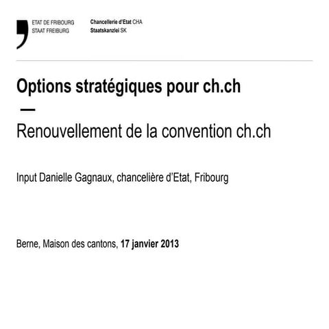 Options stratégiques pour ch.ch