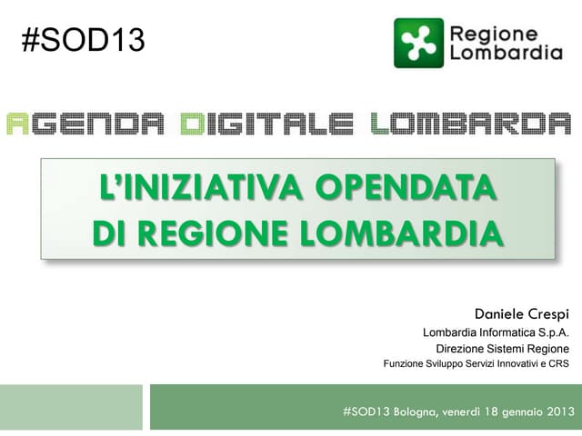 2013 01 18 #sod13   open data di regione lombardia