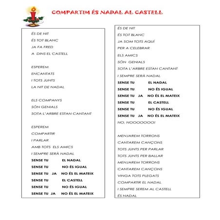 2013 01 cançó compartir és nadal al castell