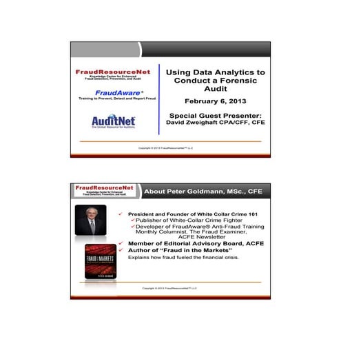 Using Data Analytics to Conduct a Forensic Audit