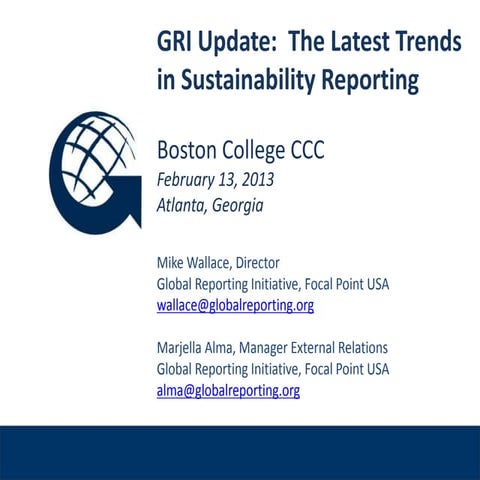 GRI Latest Sustainability Reporting Trends 2013