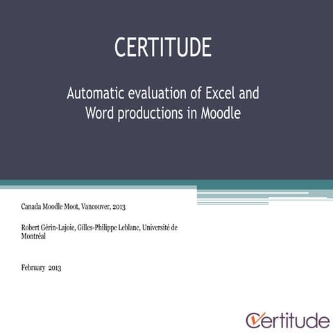 Automatic evaluation of Excel and Word productions in Moodle