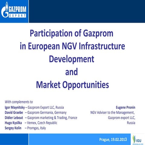 Gazprom presents at Czech Gas Association event on NGV development
