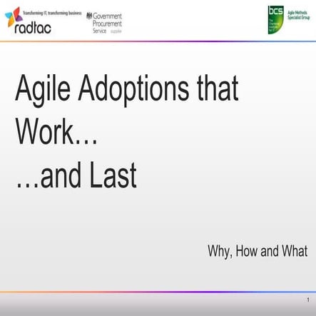 [AUDIO] Agile Adoptions that Work...and Last - Jose Casal - BCS Agile Methods SG