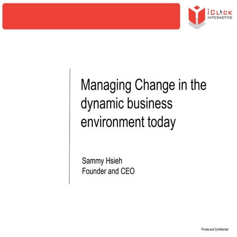 Managing Change in the Dynamic Business Environment Today: Sammy Hsieh at SME...