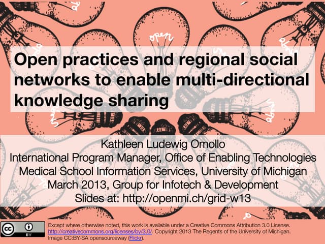 Open licenses and regional social networks to enable multi-directional knowle...