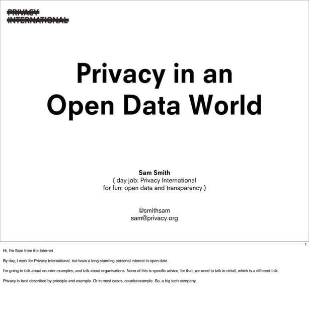 Business considerations for privacy and open data: how not to get caught out