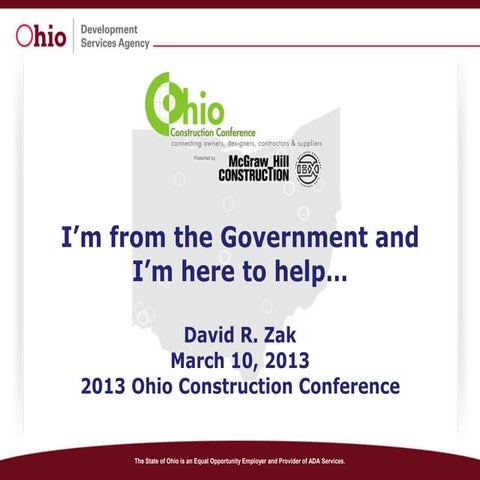Ohio Construction Conference - David Zak - 3/8/2013