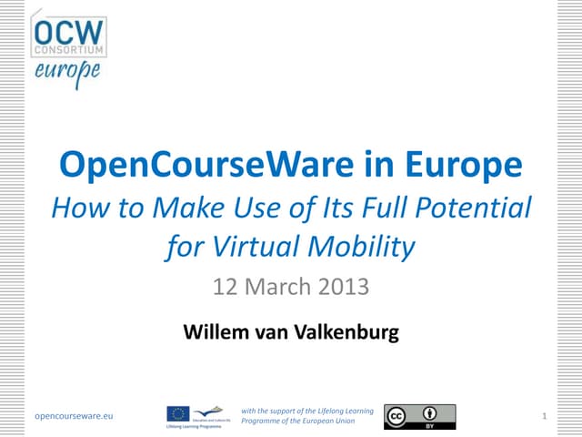 Webinar OpenCourseWare in Europe
