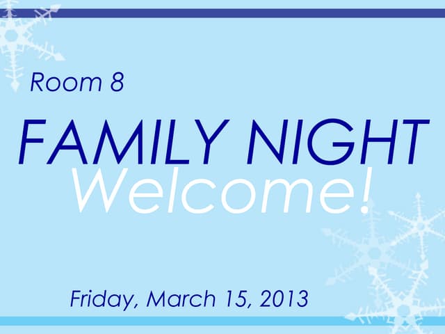 Family Night - March 15, 2013