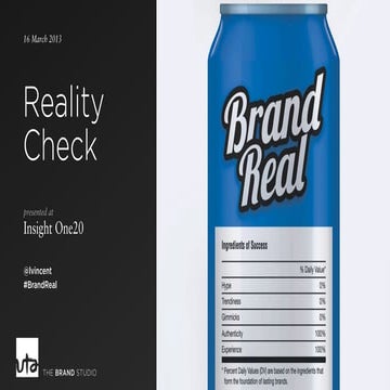 Reality Check: How to build a real brand