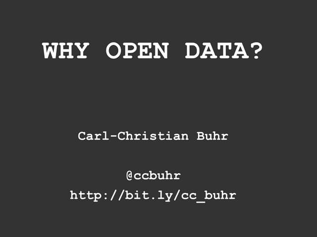 Why Open Data?