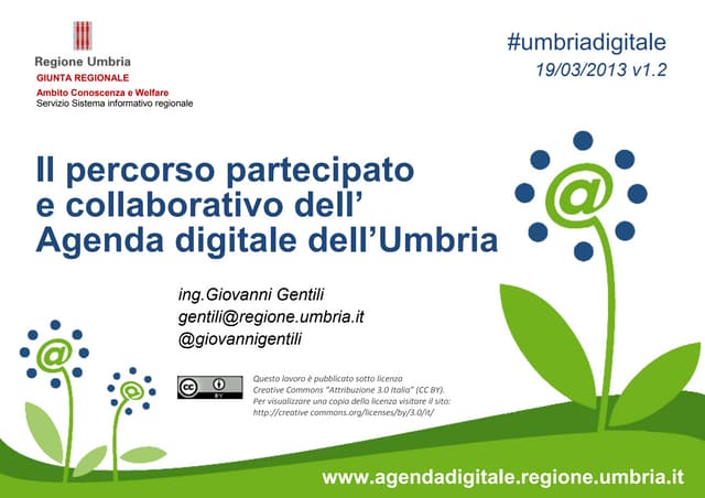Percorso partecipato e collaborativo dell'Agenda digitale dell'Umbria