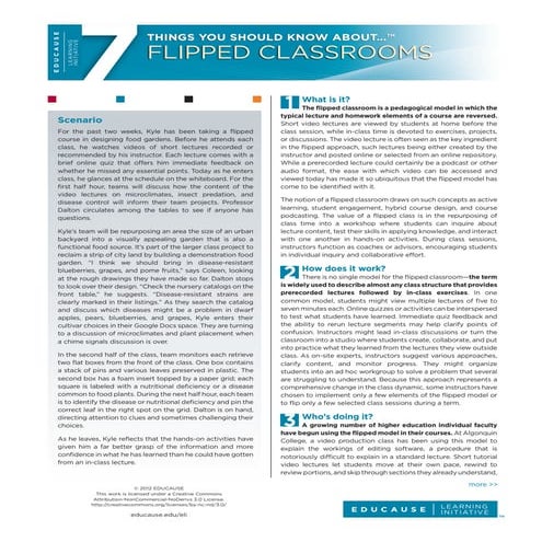 7 Things You Should Know About Flipped Classrooms - Educause