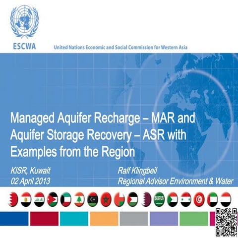 R. Klingbeil, 2013: Managed Aquifer Recharge - MAR and Aquifer Storage Recove...