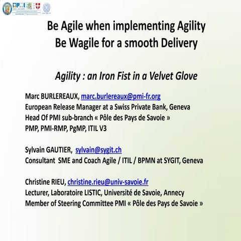 Agility : a Velvet Glove in an Iron FIst