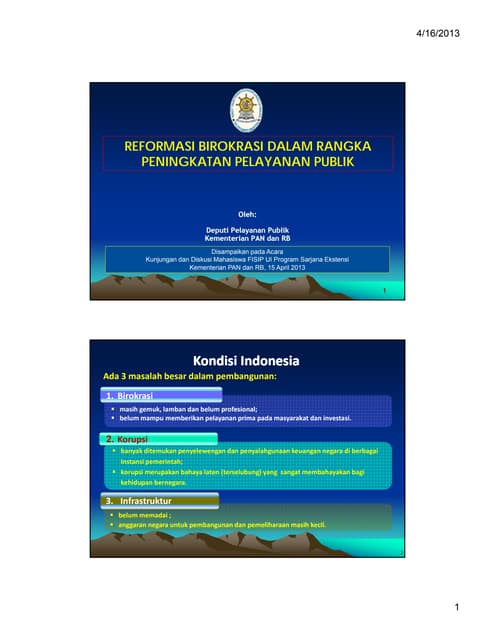 20130415 paparan deputi bidang pelayanan publik mahasiswa ui wamen