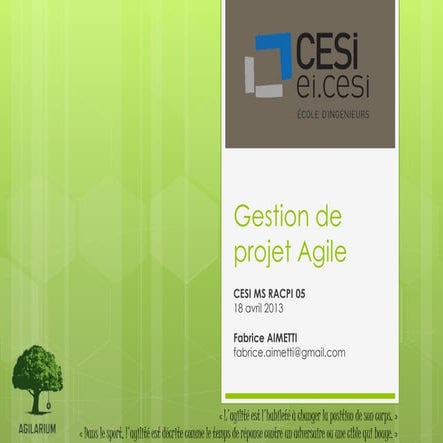 Journée Agilité à Ei.Cesi (17 avril 2013)