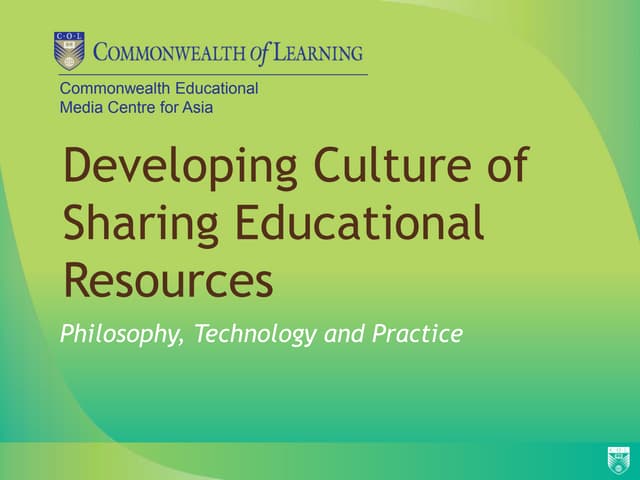Developing Culture of Sharing Educational Resources