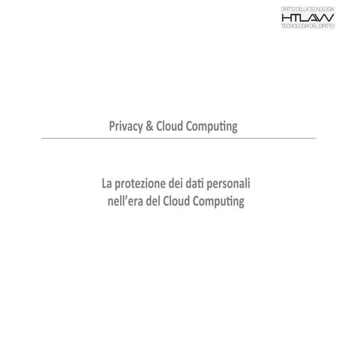 Stefano Ricci, Privacy & Cloud Computing