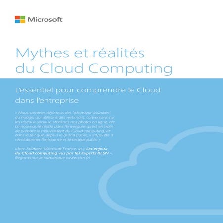 Mythes et réalités du cloud computing