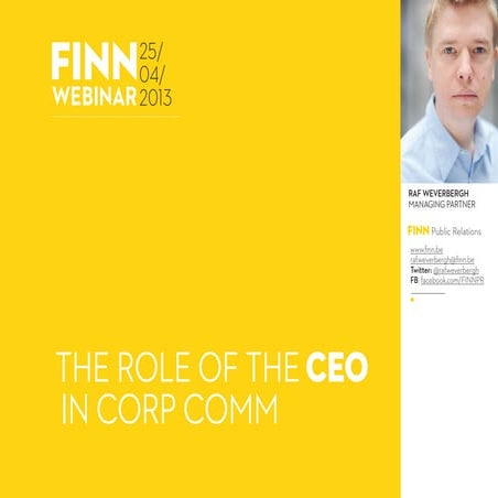 CEO Branding: Why, When and How to Use the CEO in Corporate Communication