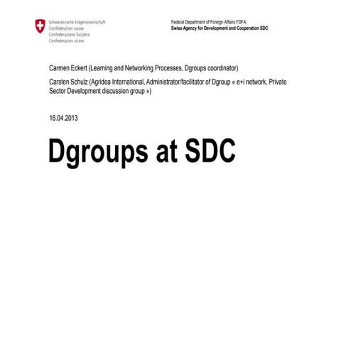 SDC & Dgroups