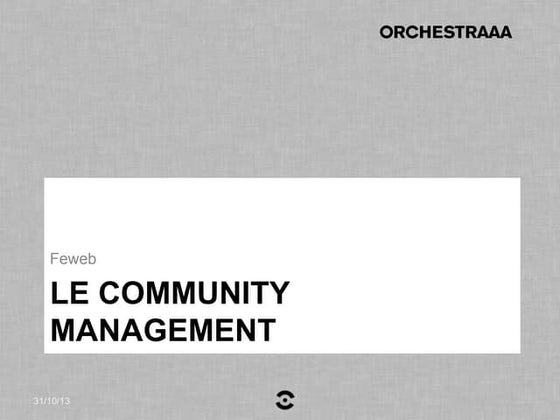 Feweb: le Community Management