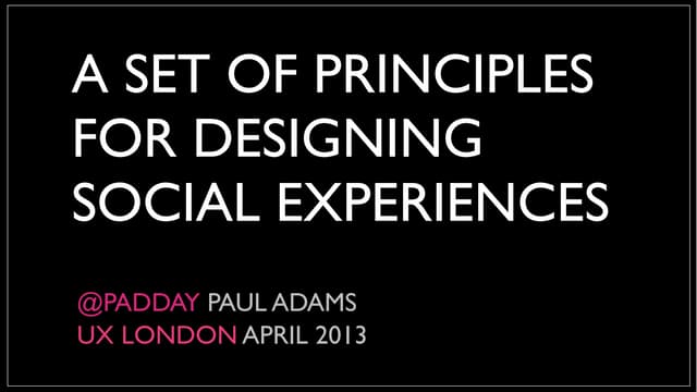 Social Design Principles