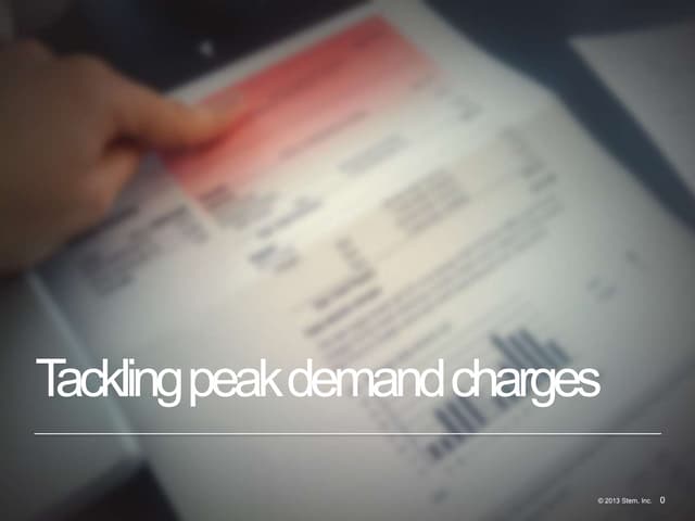 Electricity peak demand charges ove...