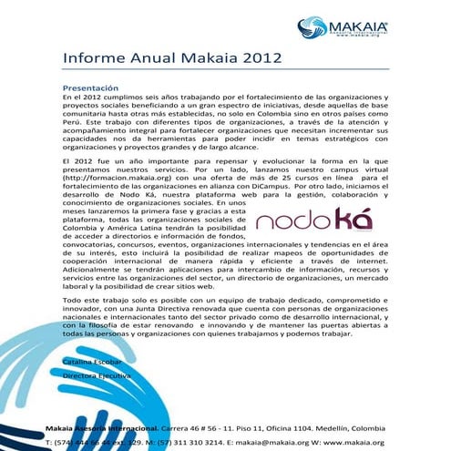 Informe Anual Makaia 2012